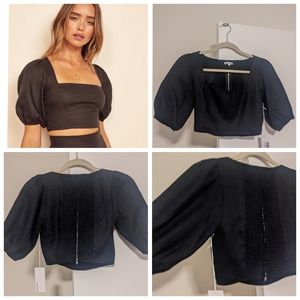 Reformation Yucca linen top size 0 NEW with tags 100% linen